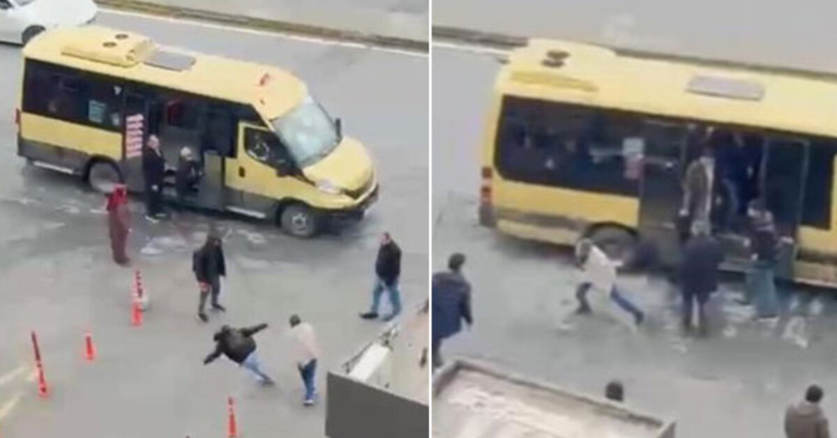 Korkunç olay kamerada! Minibüsçüden yolcuya ‘para vermedin’ dayağı!